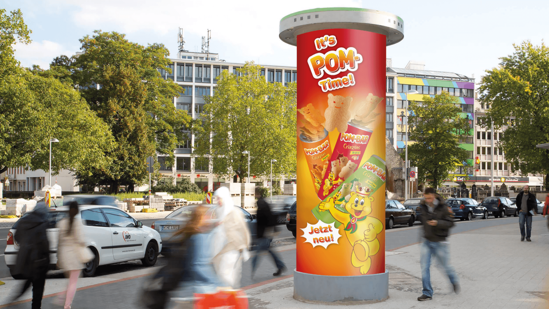 Pombär Crizzlies Litfaßsäule