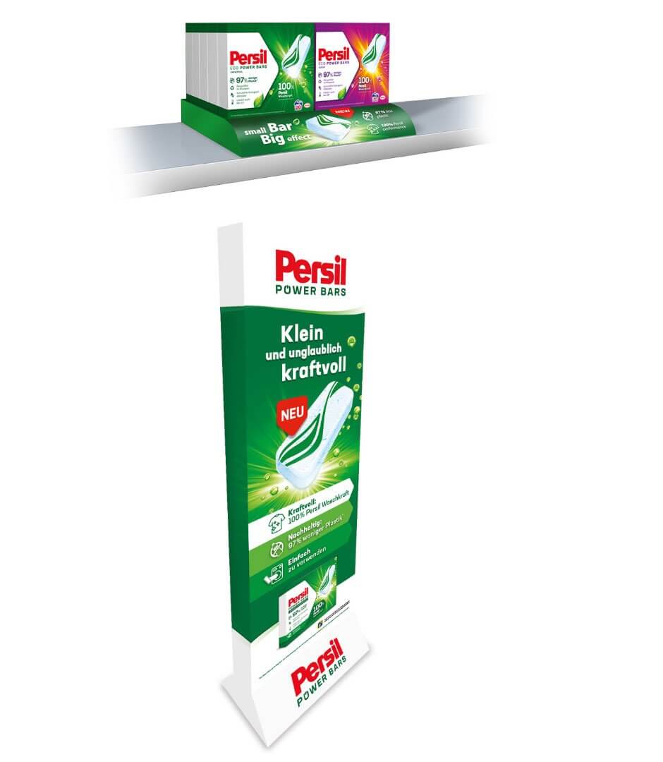 Persil powerbars shelf display